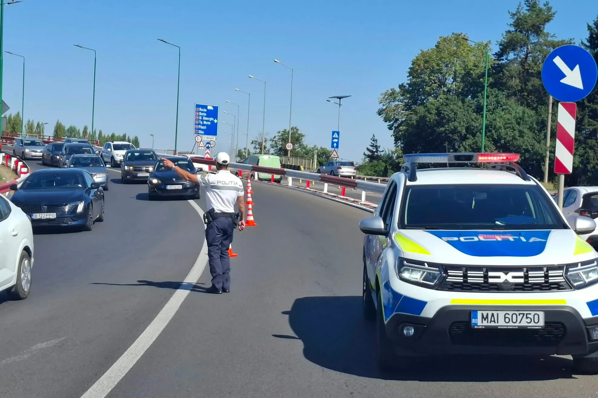 Trafic aglomerat pe DN1 / Foto: IPJ Brașov